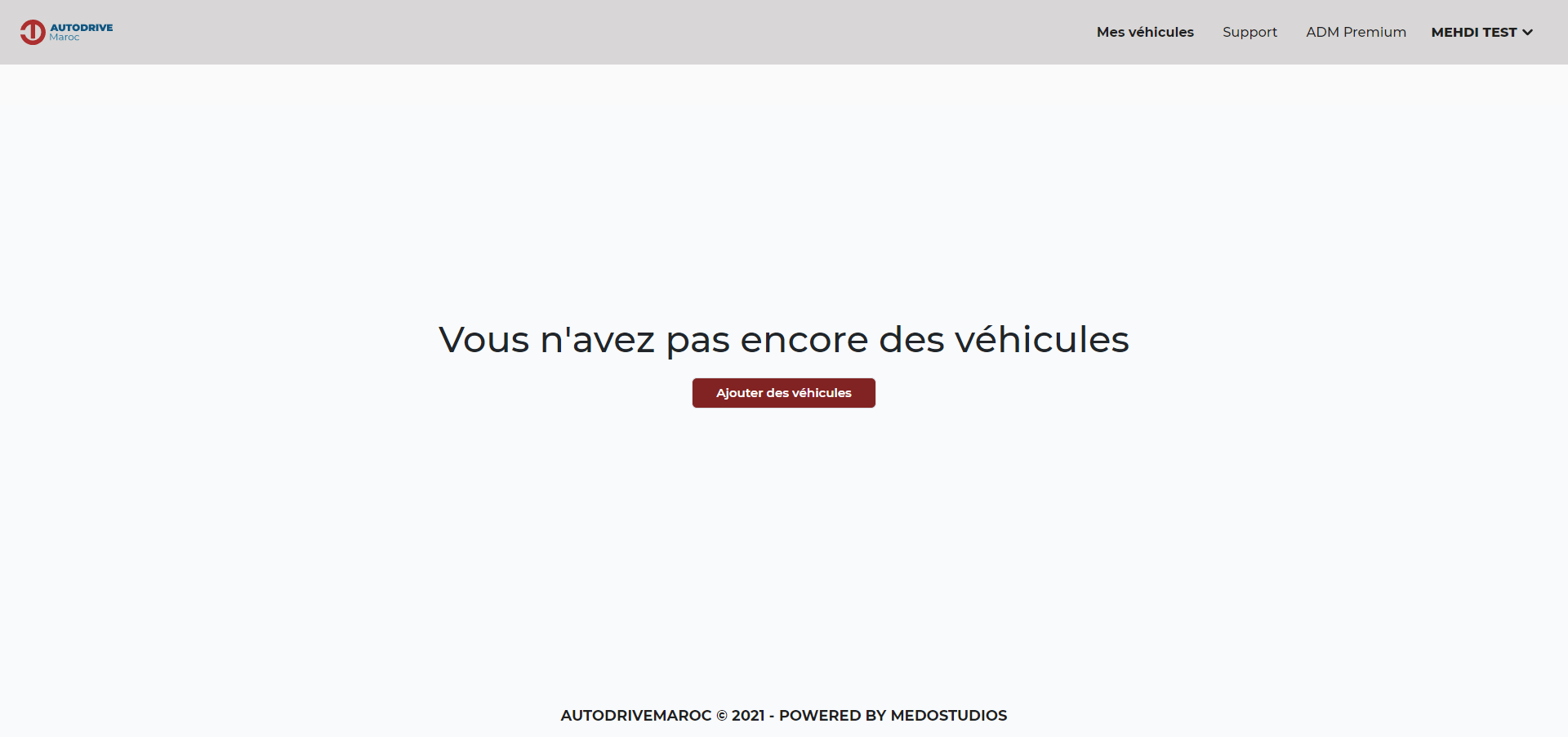 autodrivemaroc.com dashboard empty state